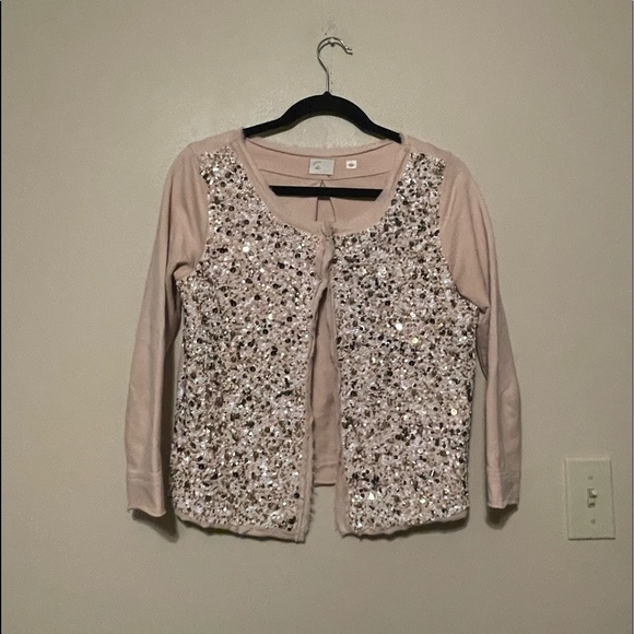 Anthropologie Postmark Paillette Beaded Cardigan Size XS - Picture 2 of 10